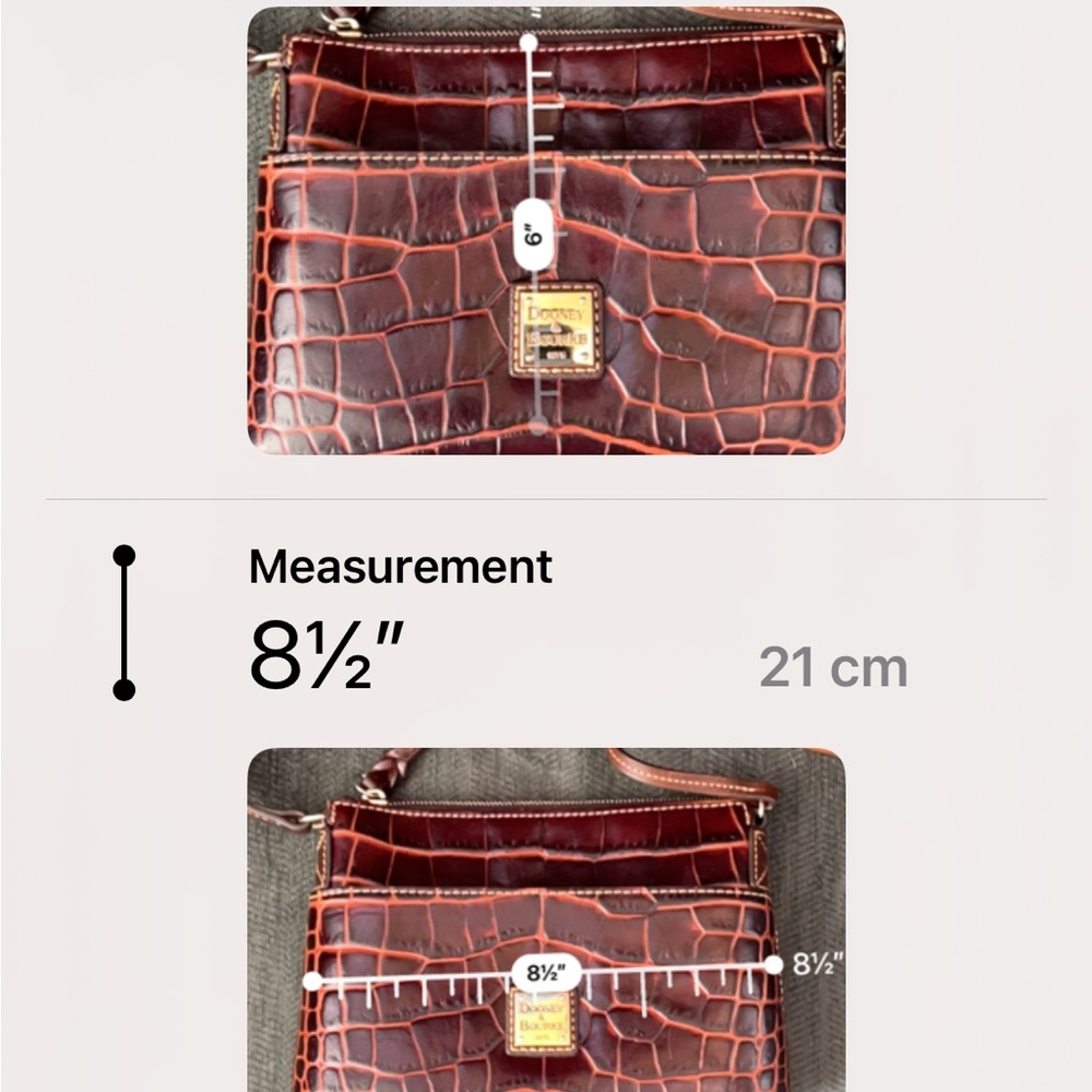 Dooney & Bourke Burgundy Croc Embossed Crossbody Bag - Picture 9 of 10